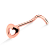 Hollow Heart Silver Curved Nose Stud NSKB-1009
